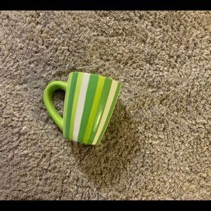 Fun bright green striped Starbucks mug (rare)